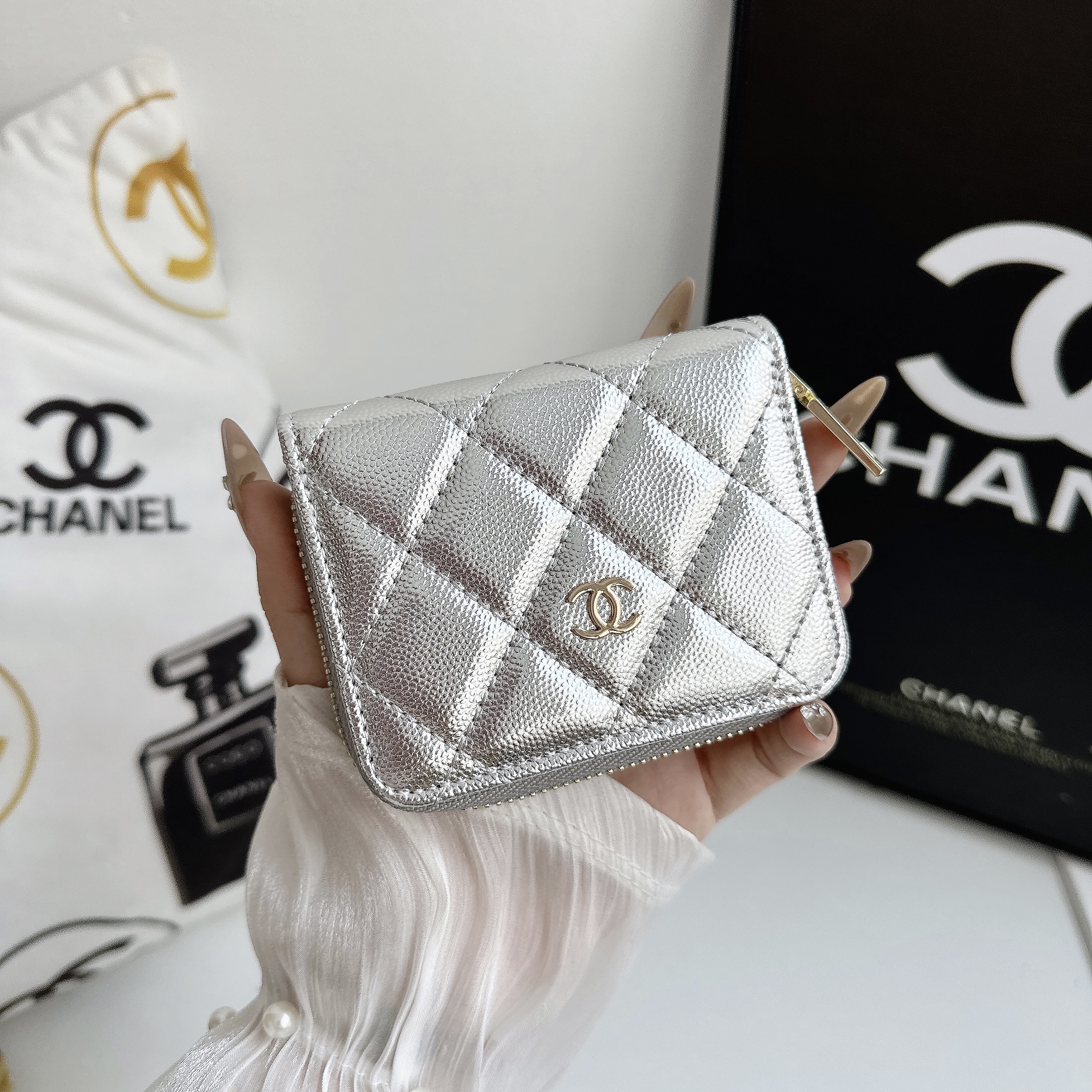 Luxury Leather Zipper Wallet Card Holder & Coin Purse