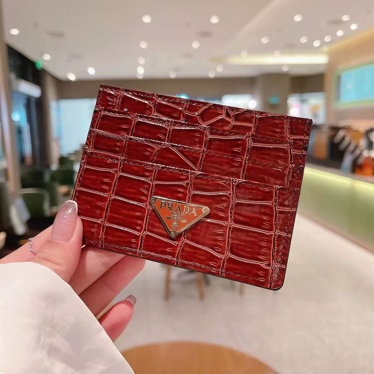 Crocodile PR Leather Wallet Card Holder