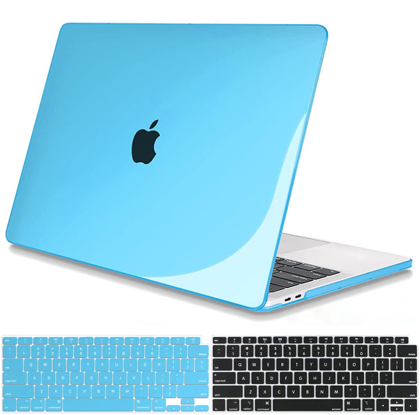 Transparent Sky Blue Macbook case customizable-BELKCASE