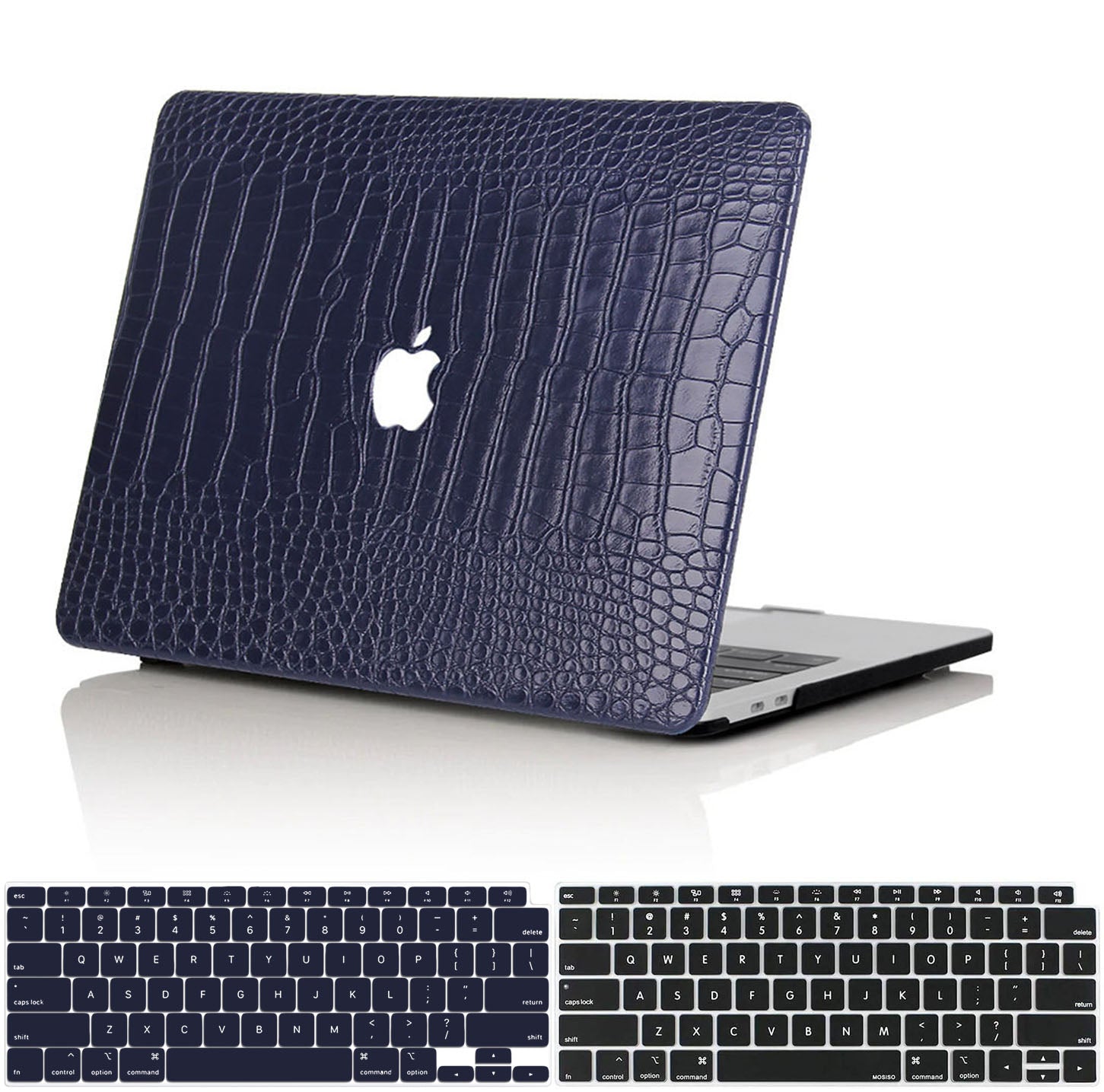Faux Crocodile Navy Blue MacBook Case-BELKCASE