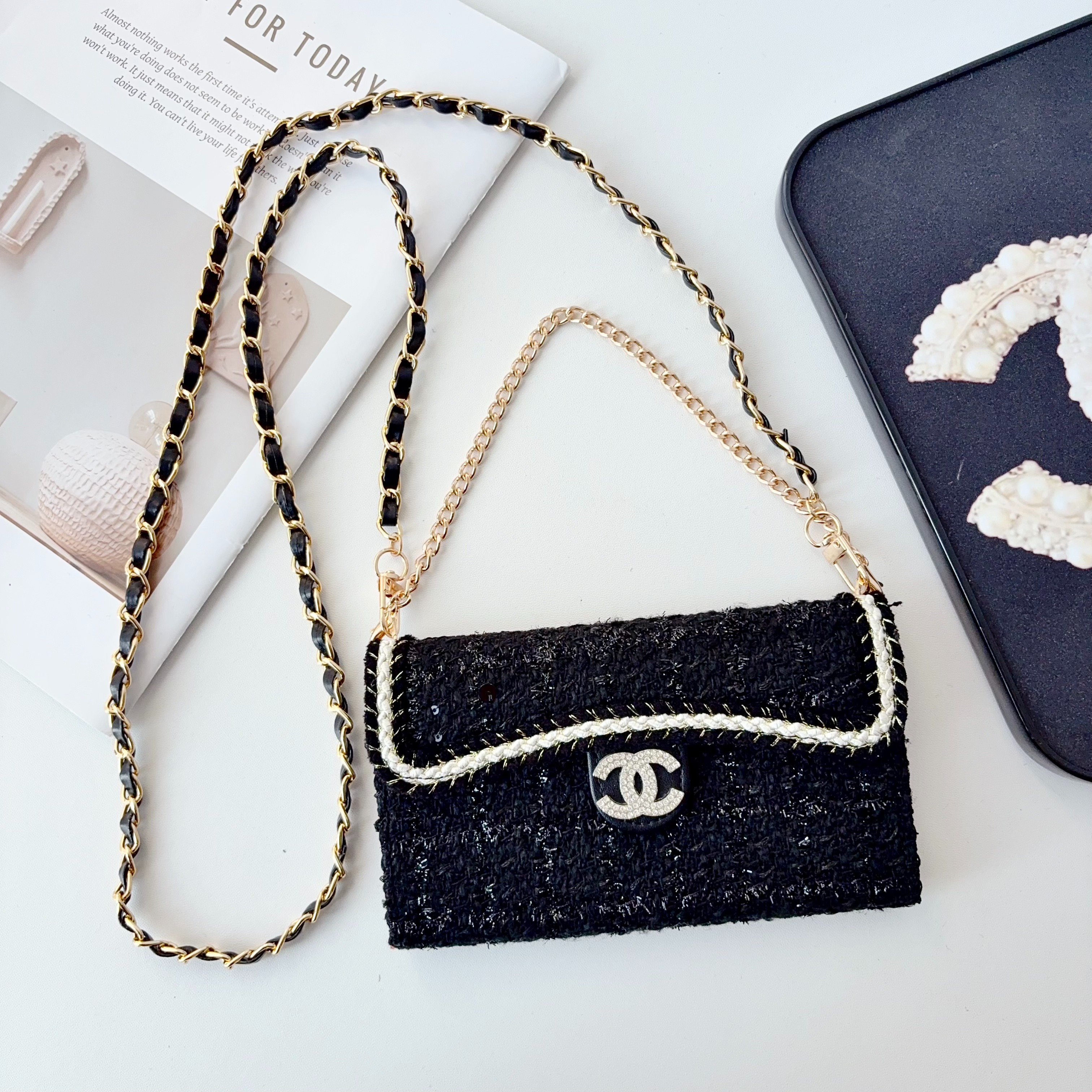 Chanel Embroidered and Woven Luxurious Soft iPhone Wallet Case