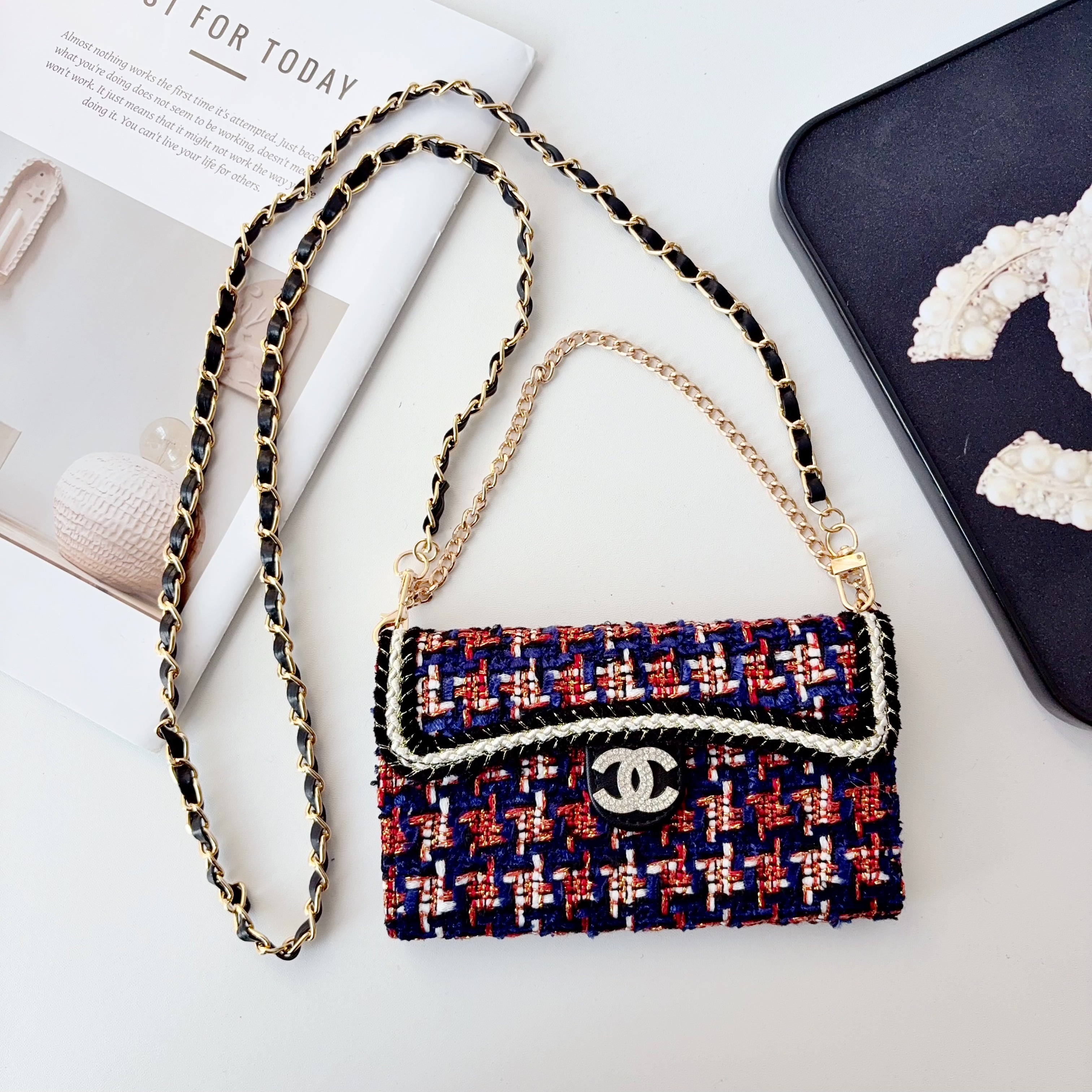 Chanel Embroidered and Woven Luxurious Soft iPhone Wallet Case