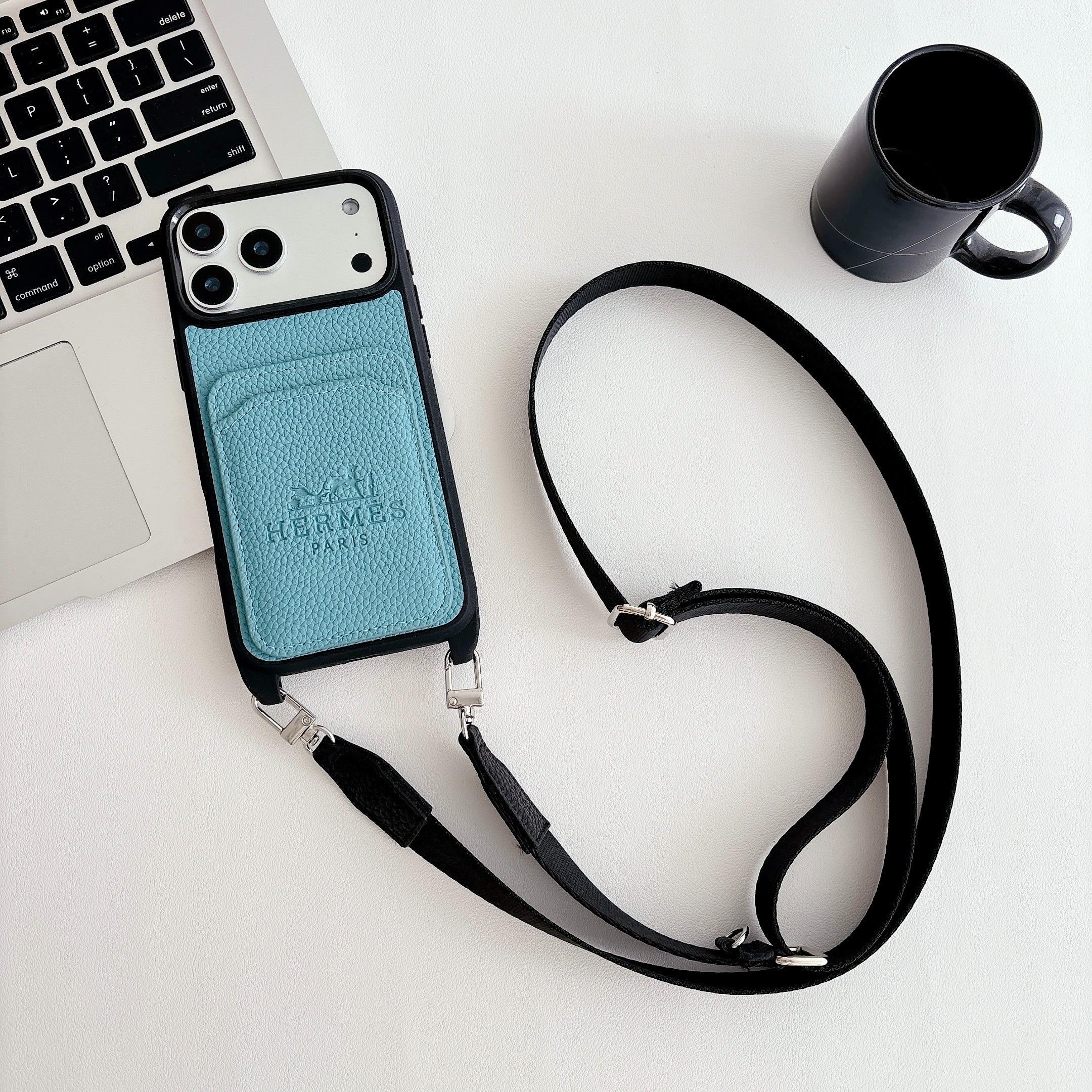Hermès Leather iPhone Wallet Case With Crossbody Strap