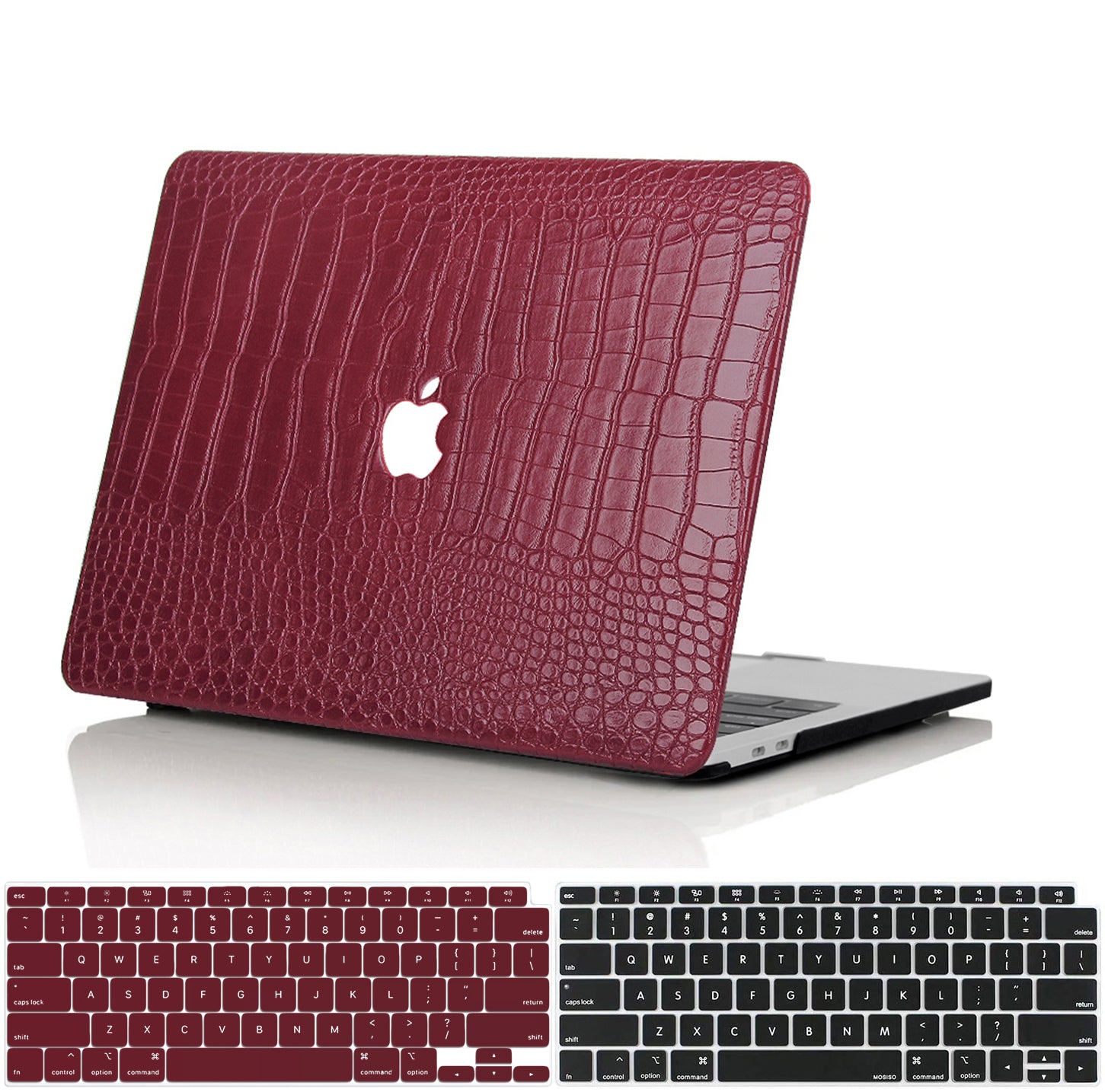 Faux Crocodile Wine Red MacBook Case-BELKCASE