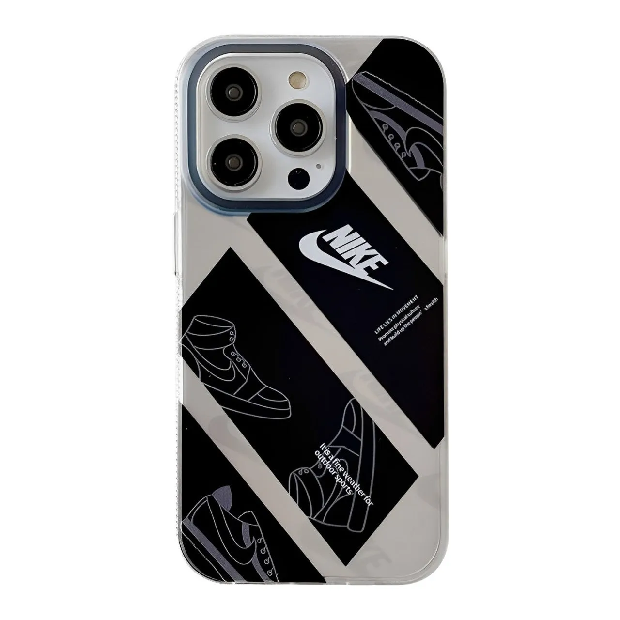 Electroplated Silver Black Stripe iPhone Cases-BELKCASE