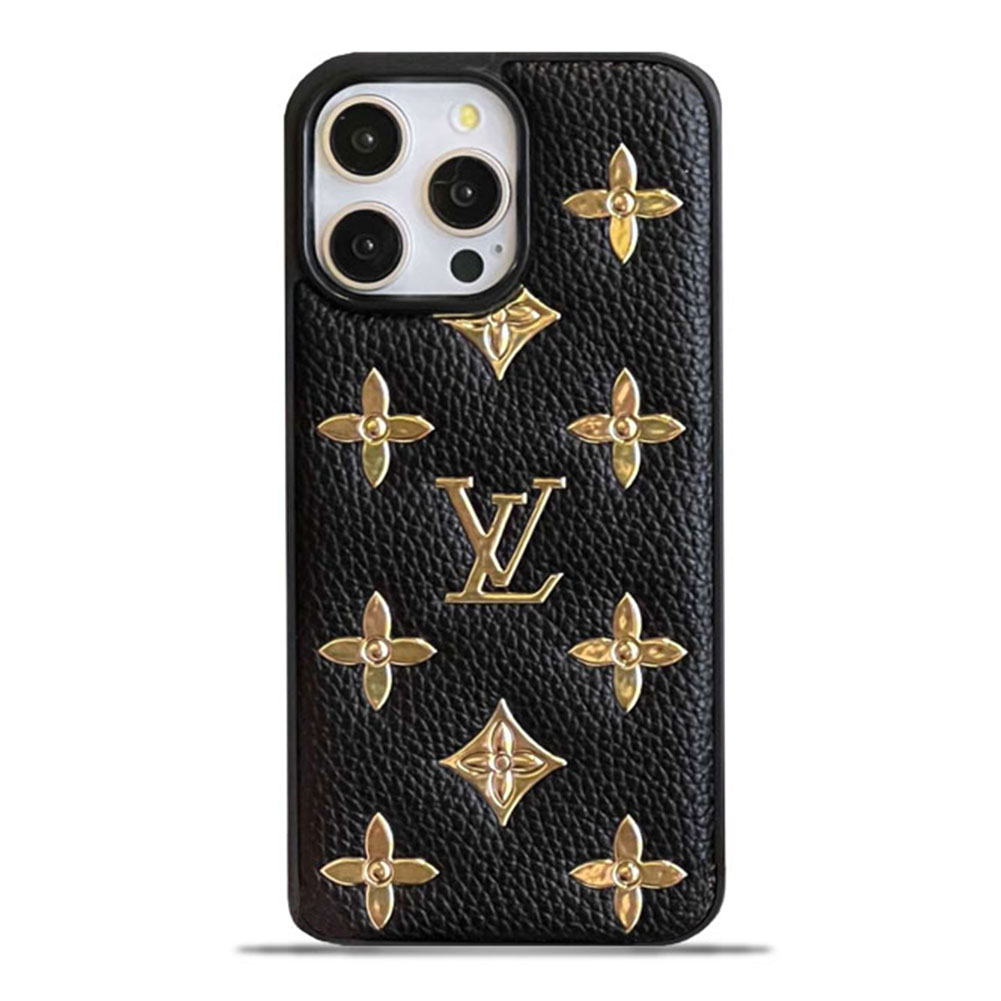 Monogram Vintage Leather iPhone Case-Flash