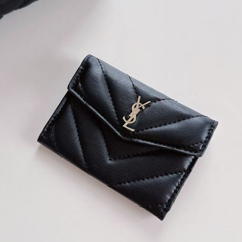 YSL Leather Wallet Card Holder-BELKCASE