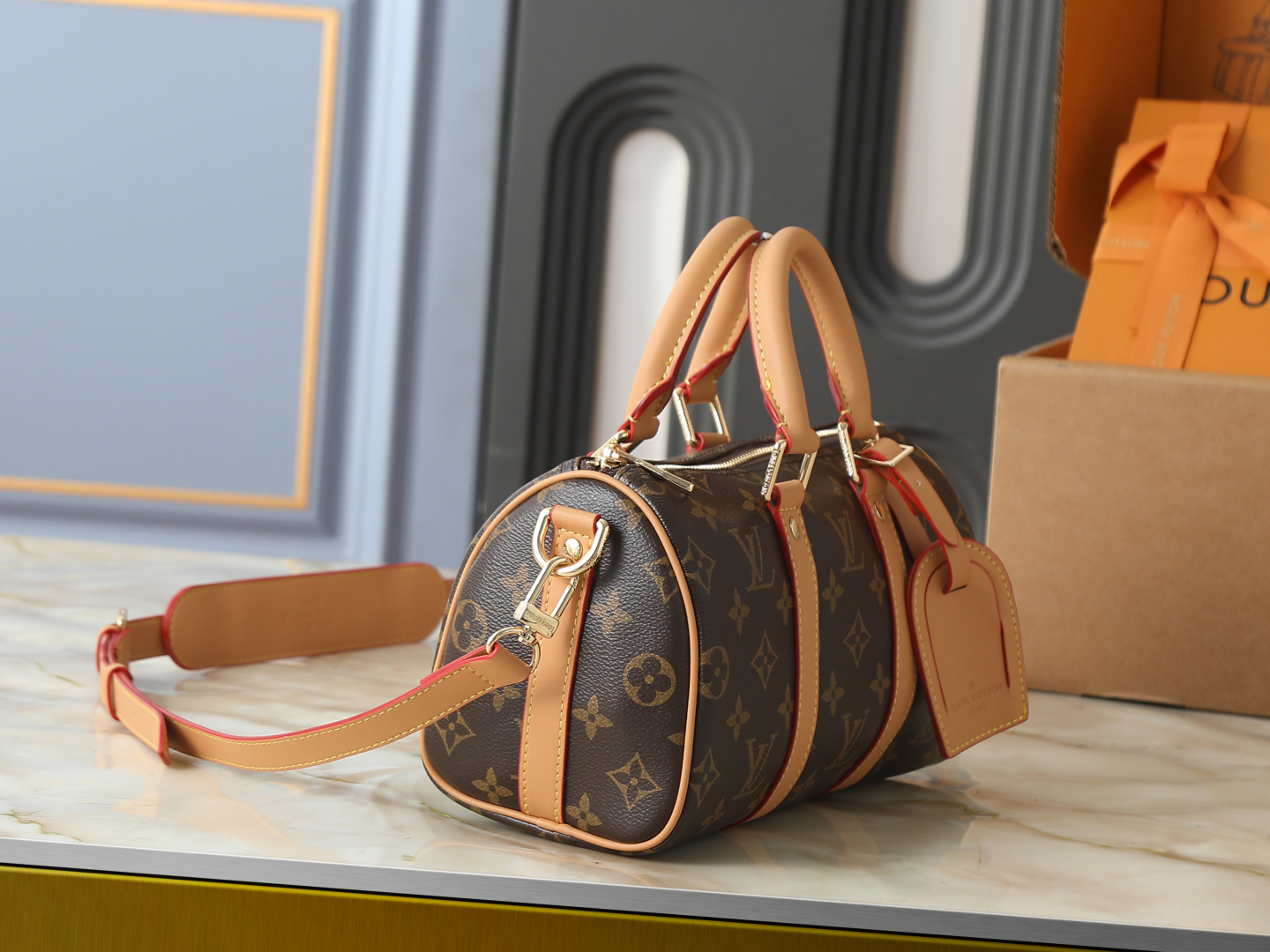 Louis Vuitton Keepall 25 Leather Handbag