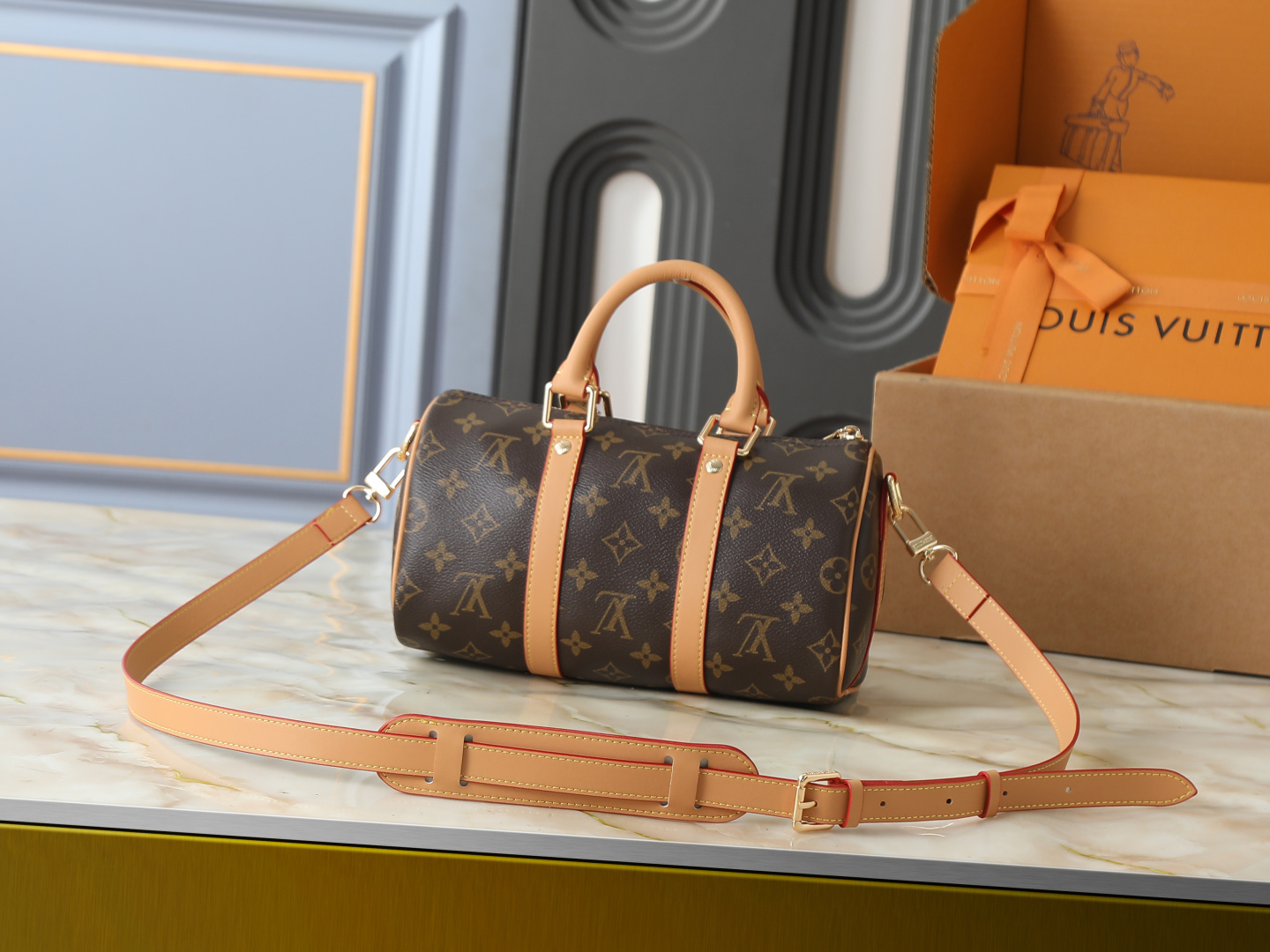 Louis Vuitton Keepall 25 Leather Handbag