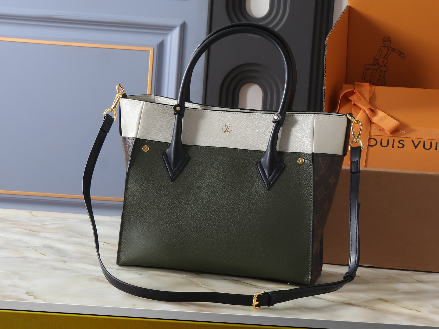 Louis Vuitton Mahina On My Side PM Summer Gold Leather Tote Bag