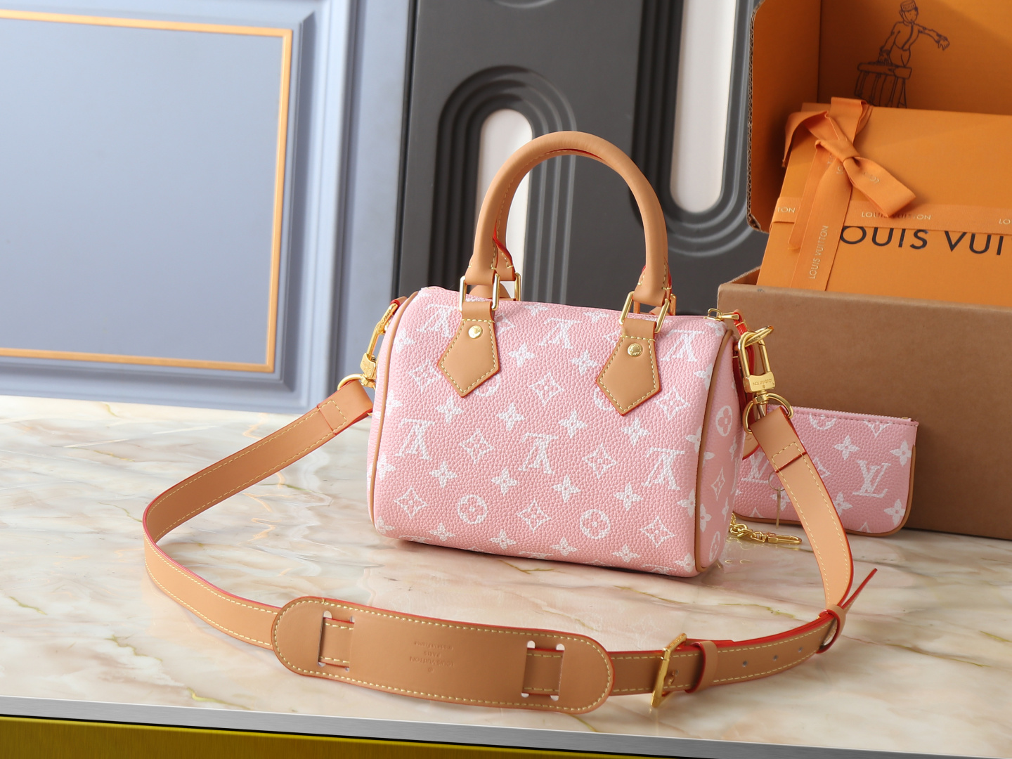 Louis Vuitton Calfskin Monogram Speedy P9 Bandouliere Handbag