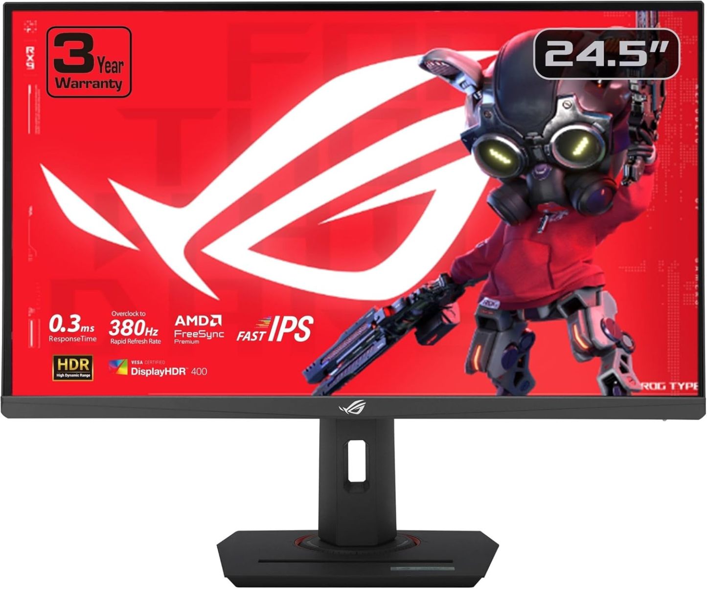 Strix 25” (24.5” viewable) Esports Gaming Monitor (XG259QNS) - Full HD, 380Hz, 0.3ms, Fast IPS, Extreme Low Motion Blur Sync, FreeSync Premium, DisplayWidget, Ergonomic, 3 yr Warranty
