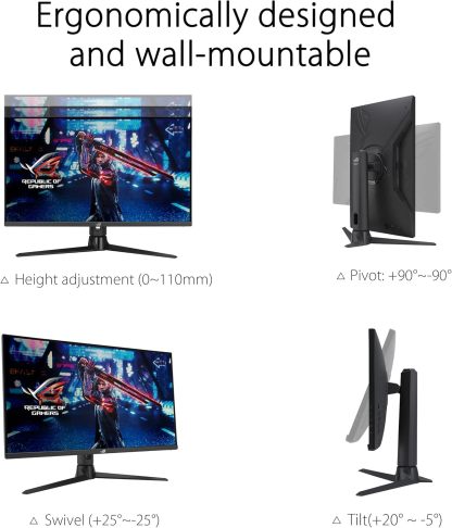 Strix 25” (24.5” viewable) Esports Gaming Monitor (XG259QNS) - Full HD, 380Hz, 0.3ms, Fast IPS, Extreme Low Motion Blur Sync, FreeSync Premium, DisplayWidget, Ergonomic, 3 yr Warranty