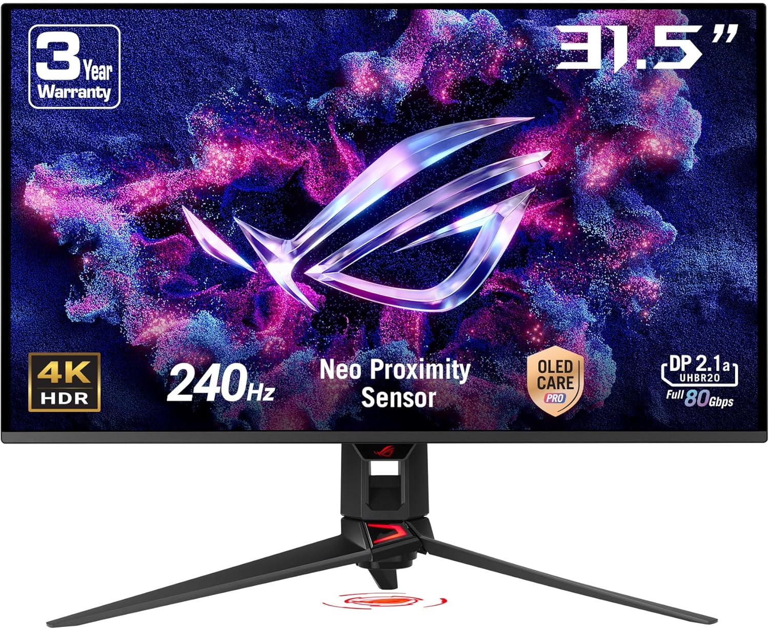 Swift 32” 4K OLED Gaming Monitor (PG32UCDMR) ― 4K (3840 x 2160), QD-OLED, 240Hz, 0.03ms, G-SYNC Compatible, 99% DCI-P3, USB-C 90W, DisplayWidget, DisplayPort 2.1, 3 yr Warranty