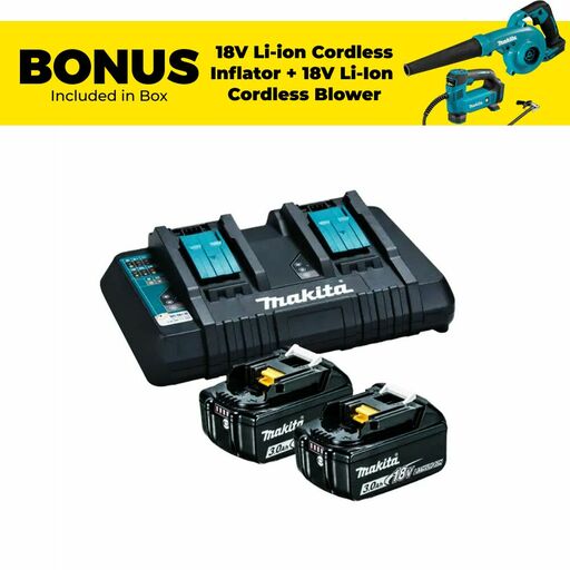 B-90629 18V Dual Port Rapid Charger Kit + 2 x 3.0AH Batteries