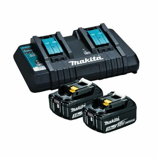 B-90629 18V Dual Port Rapid Charger Kit + 2 x 3.0AH Batteries