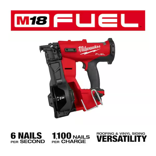 🎉M18 FUEL 18-Volt Lithium-Ion Brushless Cordless Coil Roofing Nailer (Tool Only)