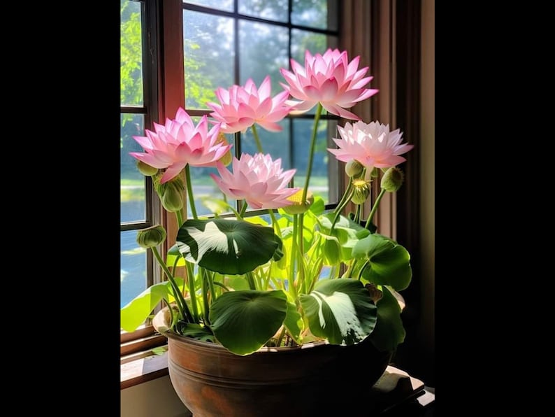 5 Rare Seeds Mix Colour Mini Lotus Seeds Indian Lotus Nelumbo nucifera Seeds Flower Seeds Q067 image 2