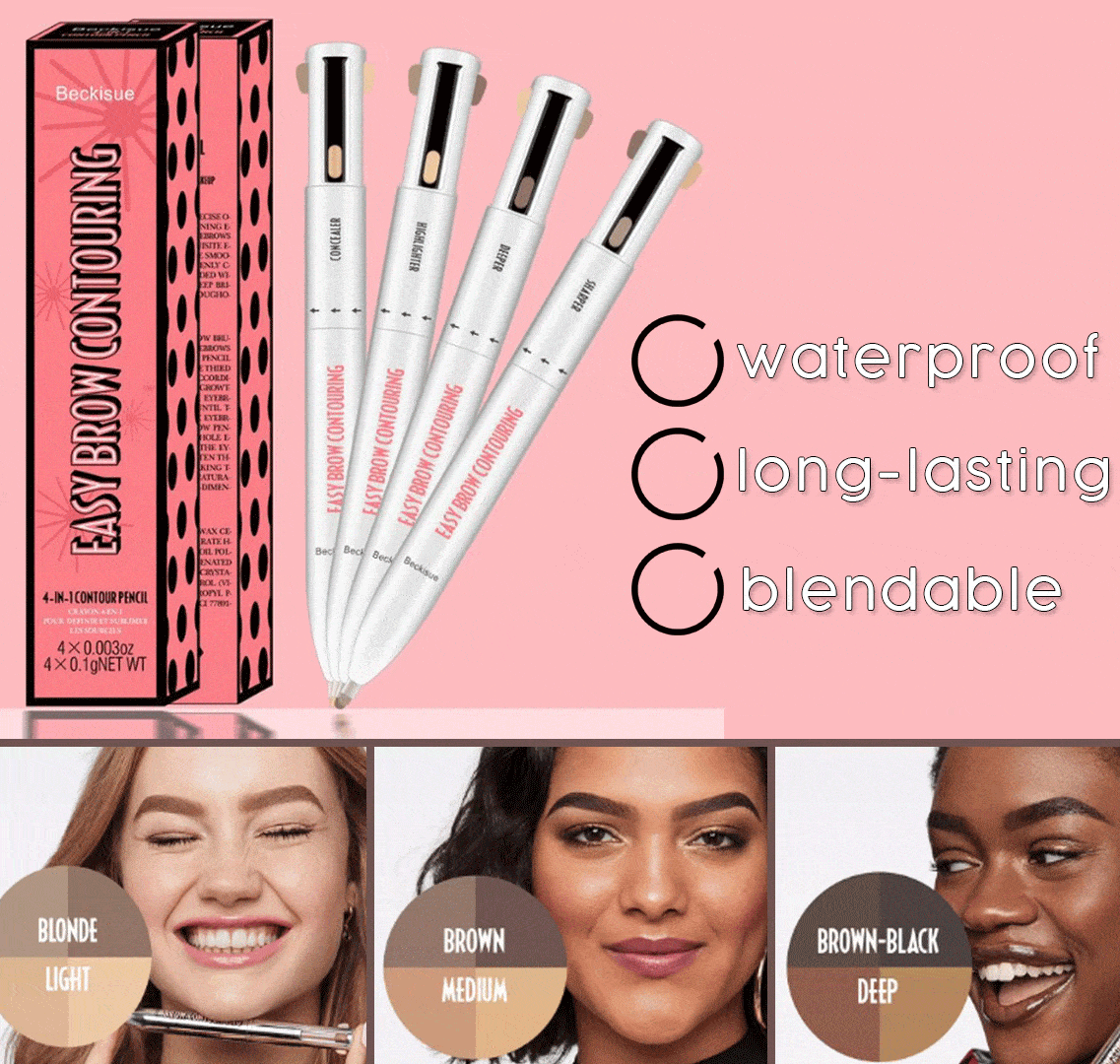 (🔥HOT SALE NOW-Buy 1 Get 1 Free🔥) 4-in-1 Brow Contour & Highlight Pen