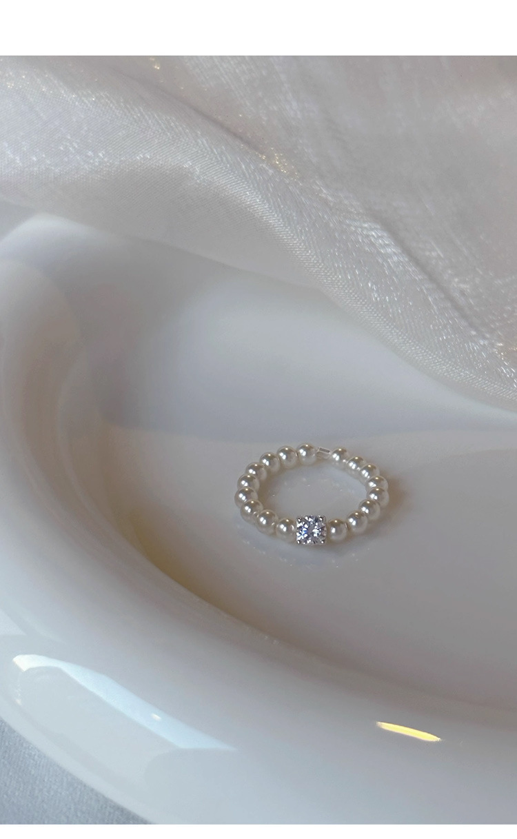 Handmade zircon pearl rings