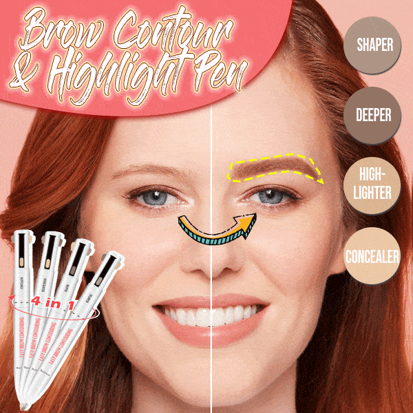 (🔥HOT SALE NOW-Buy 1 Get 1 Free🔥) 4-in-1 Brow Contour & Highlight Pen