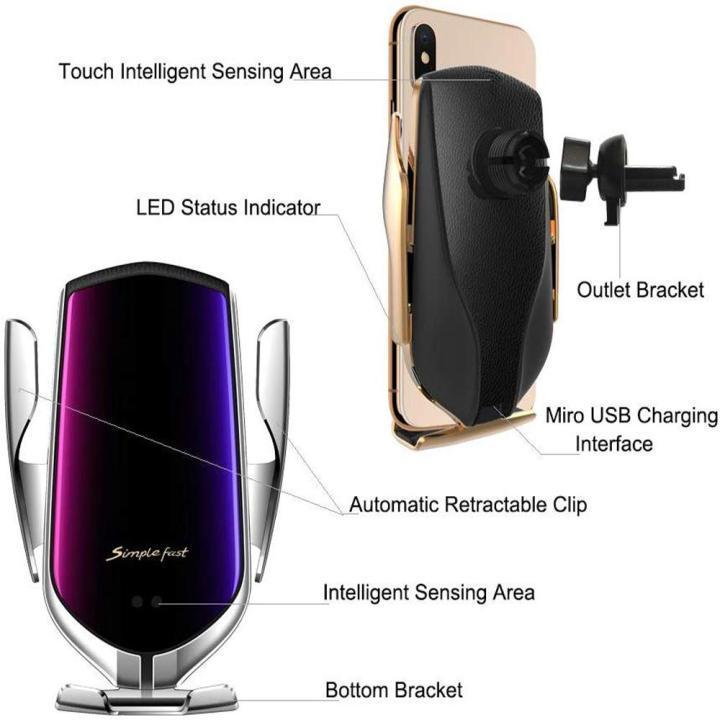 (LAST DAY PROMOTIONS- Save 50% OFF)-Wireless Automatic Sensor Car Phone Holder And Charger