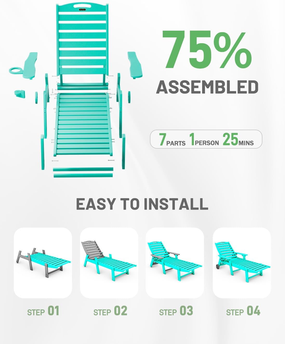 Lounge Chair Outdoor, Lake Blue