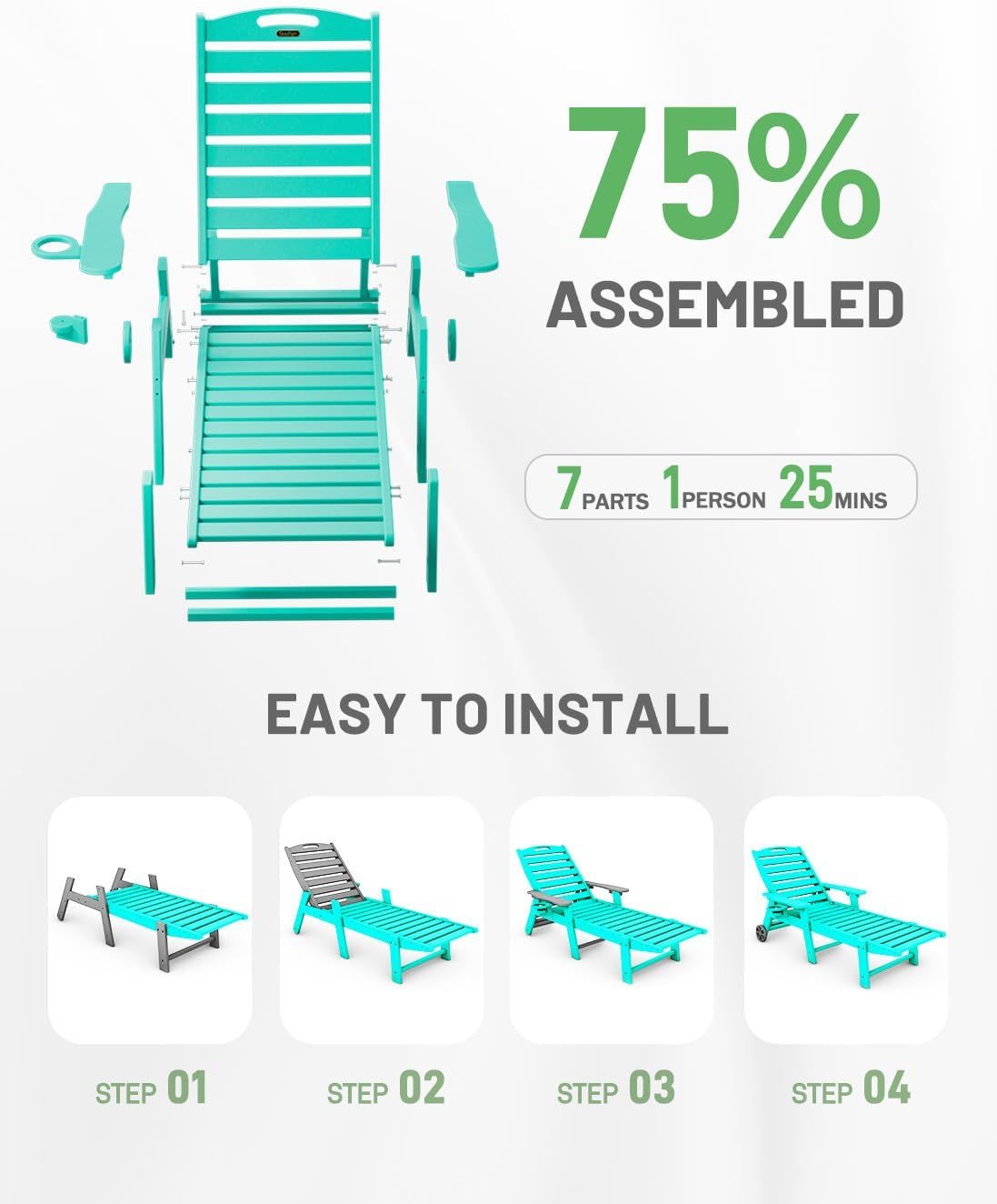 Lounge Chair Outdoor, Lake Blue