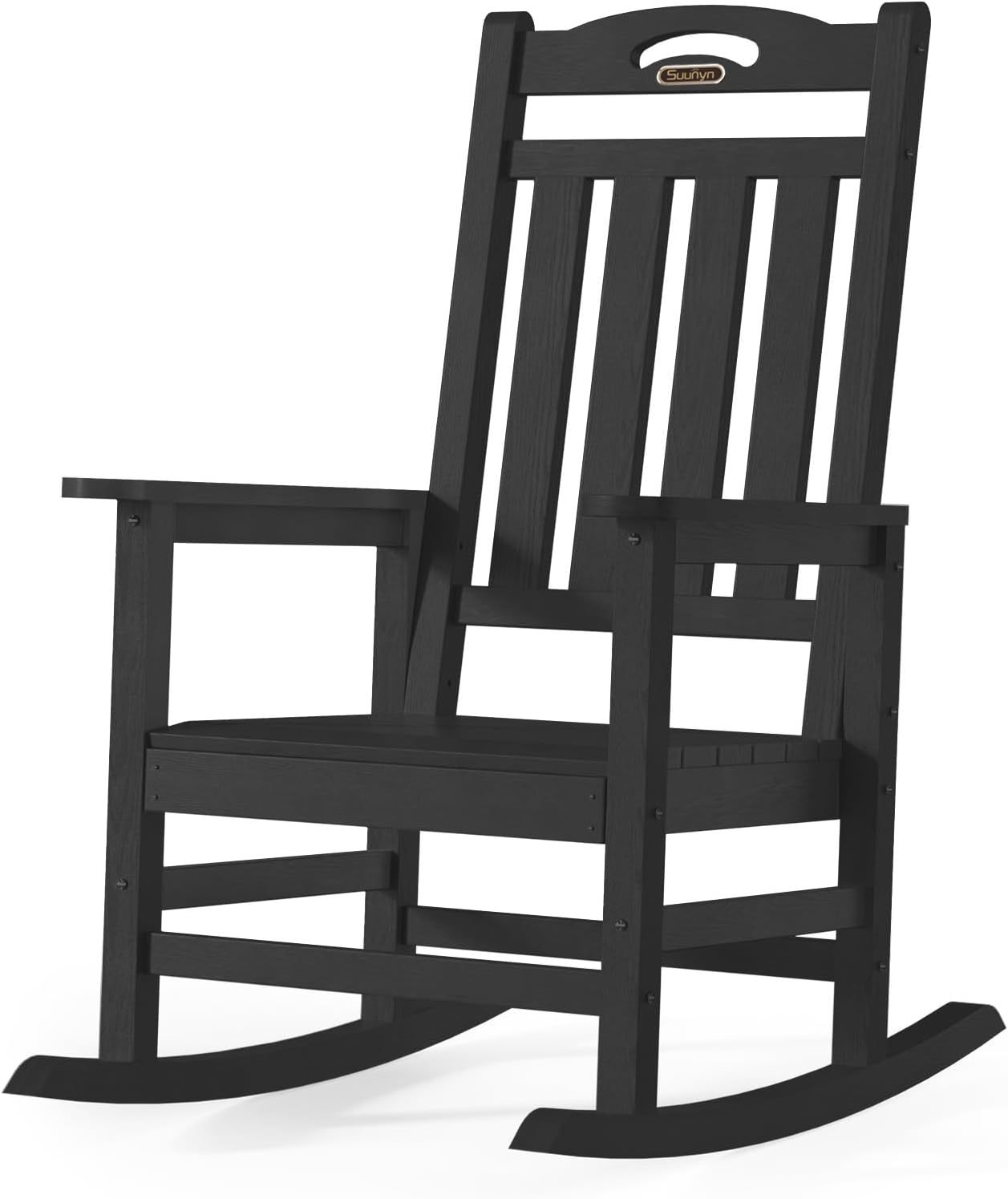 All Weather Resistant Rocking Chairs for Patio, 380lbs Weight Capacity, Black