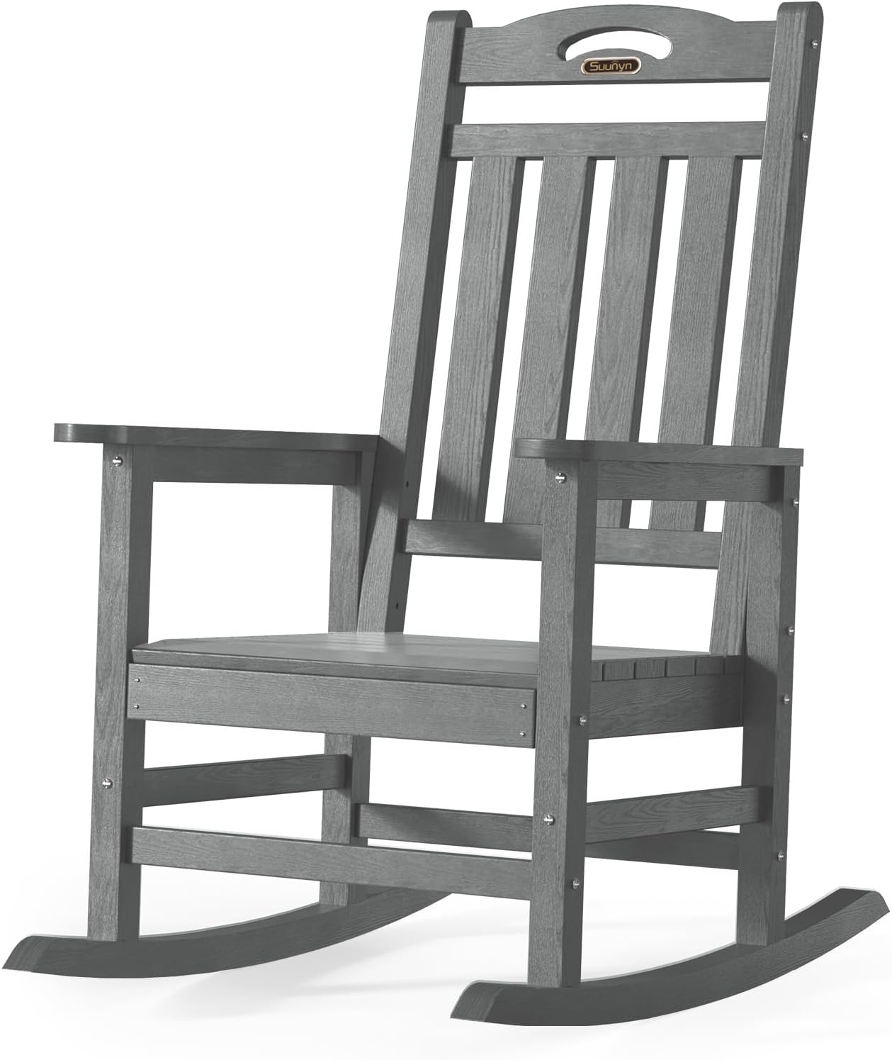All Weather Resistant Rocking Chairs for Patio, 380lbs Weight Capacity, Grey