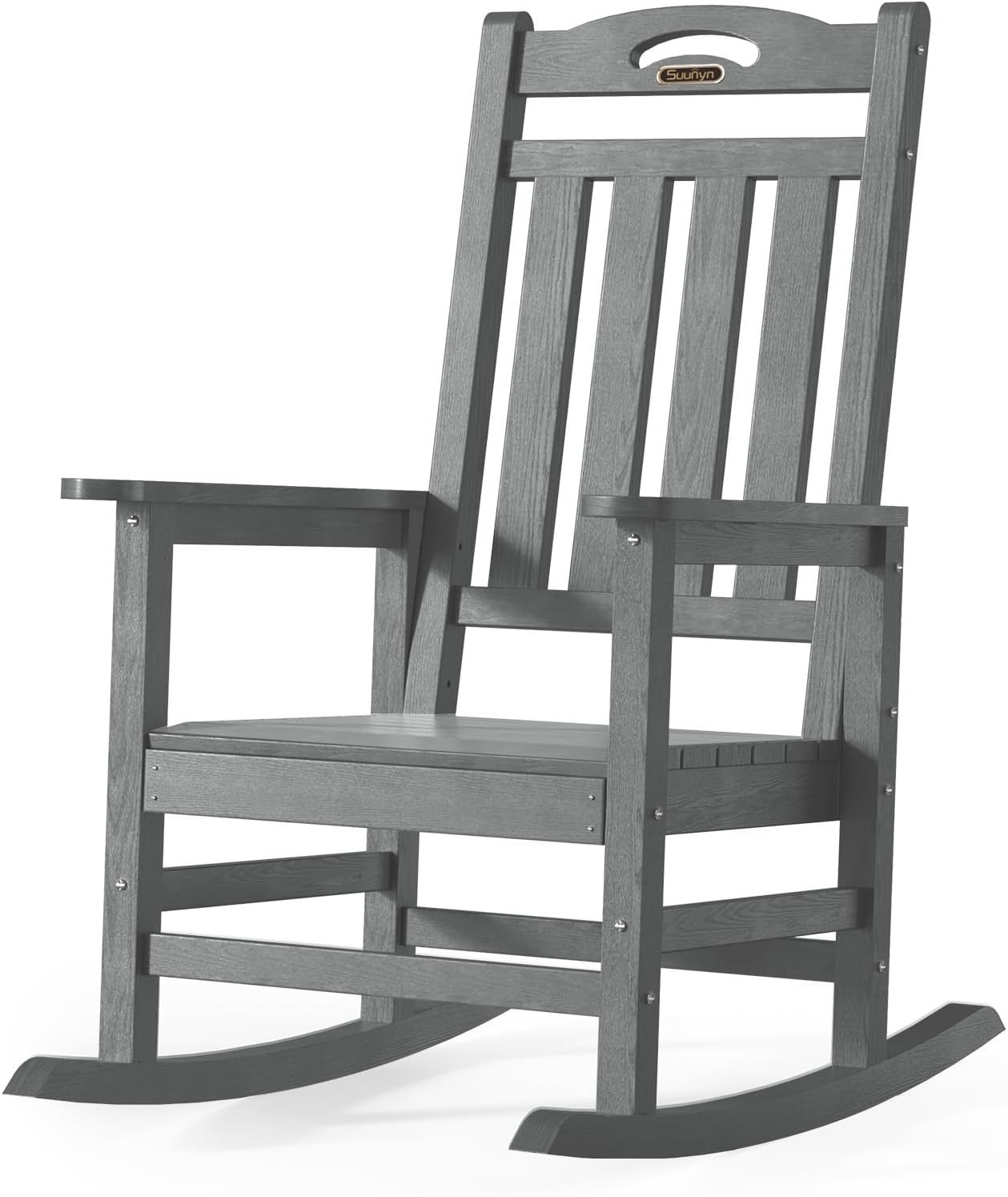 All Weather Resistant Rocking Chairs for Patio, 380lbs Weight Capacity, Grey