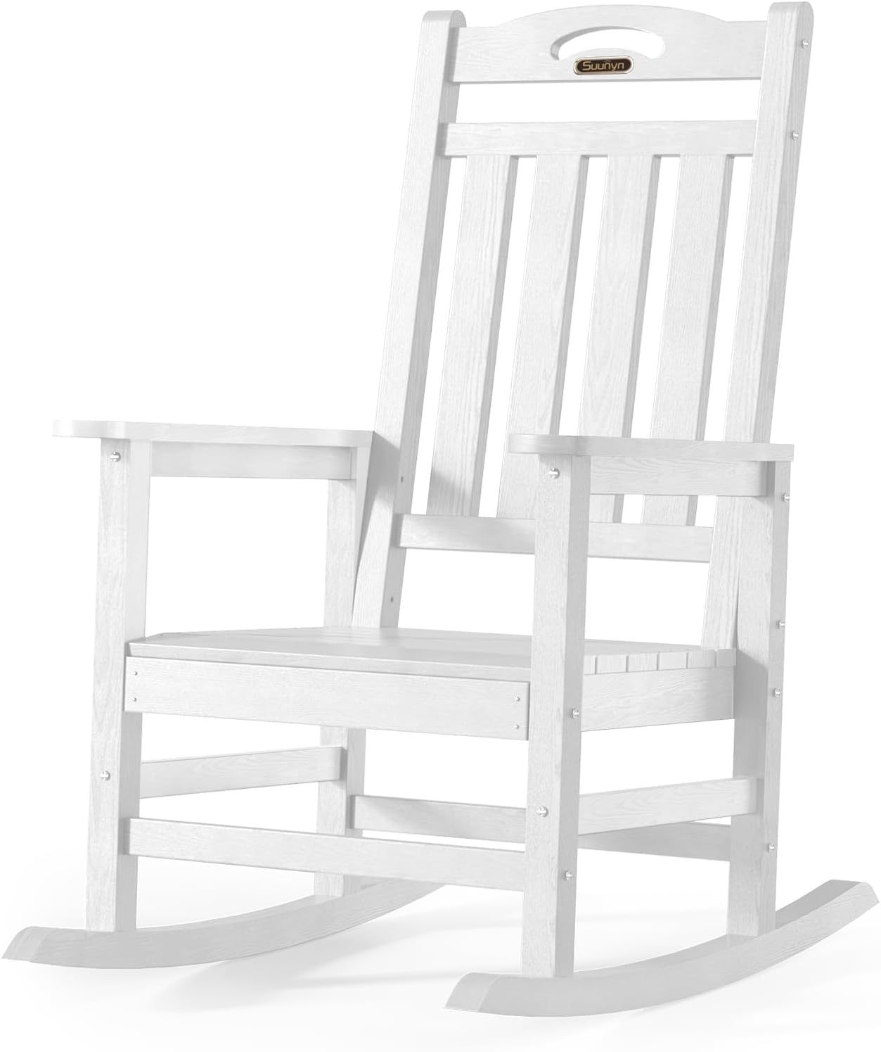 Oversized Outdoor Rocking Chair, 380lbs Weight Capacity, White
