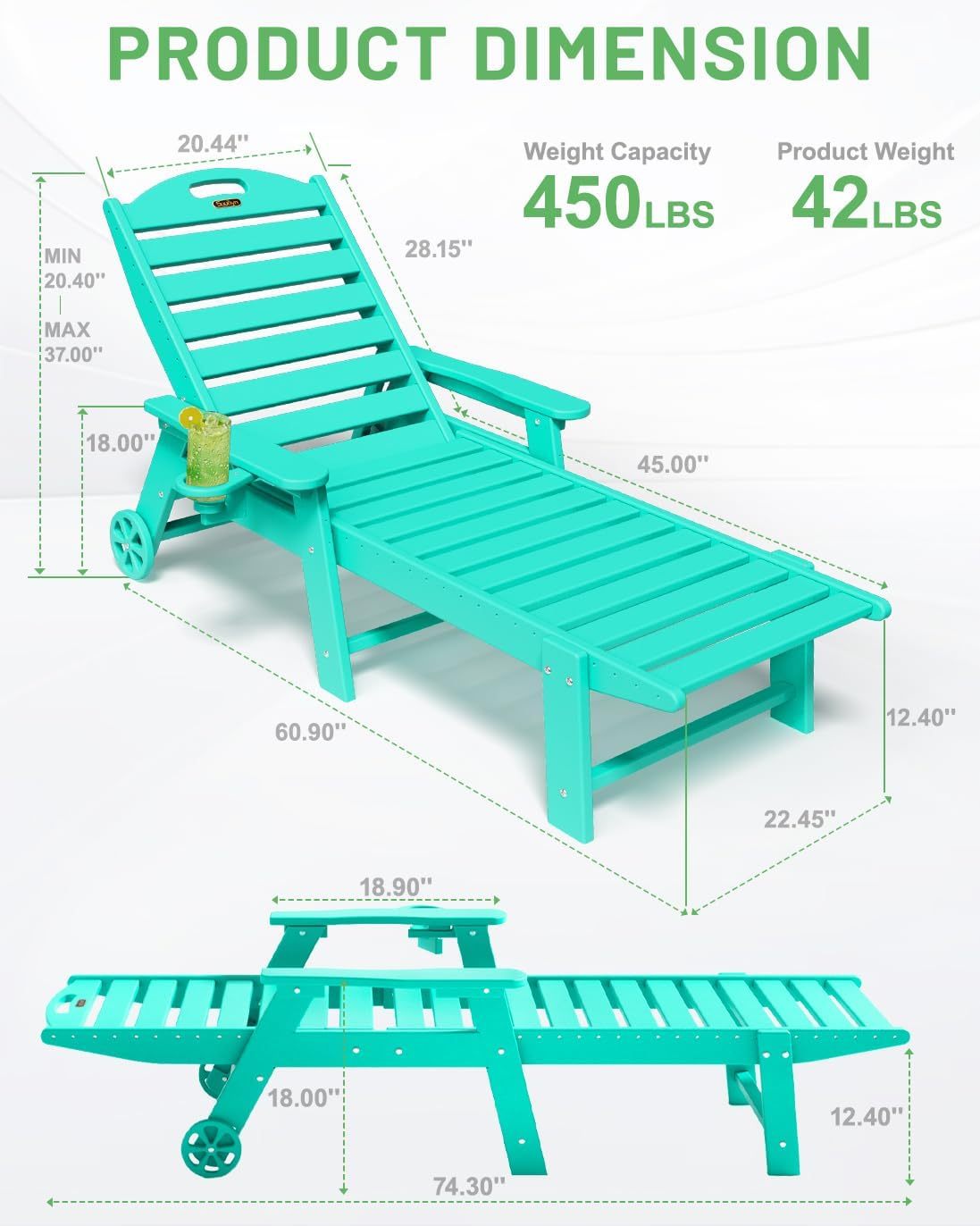 Lounge Chair Outdoor, Lake Blue