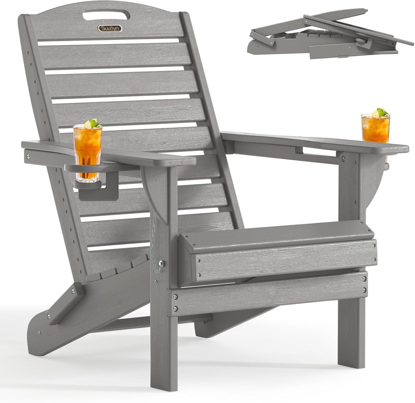 Outdoor Fire Pit Chairs All-Weather Lawn Chair for Deck Patio Garden (Grey)