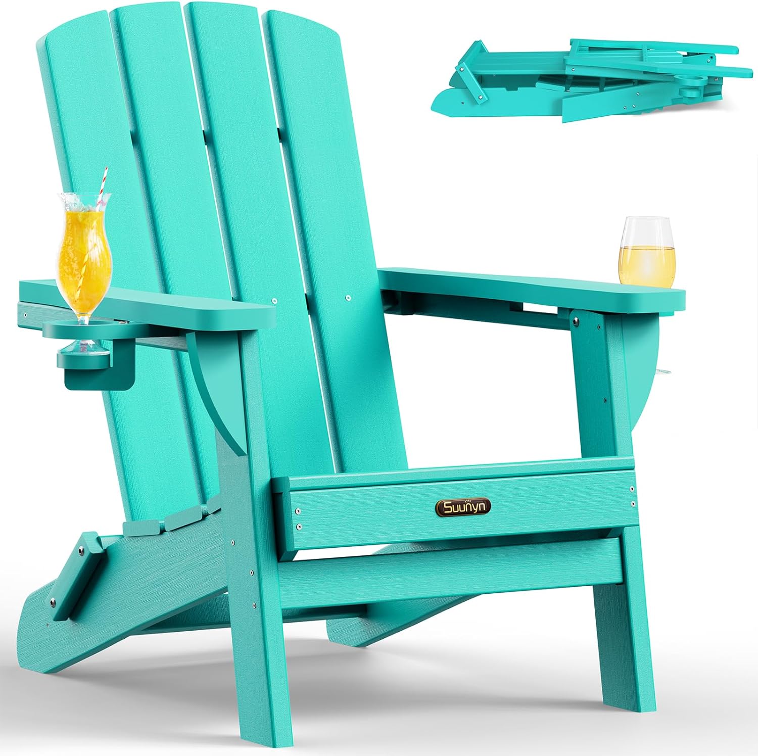 Outdoor Lawn Chair for Patio Garden (Lake Blue)