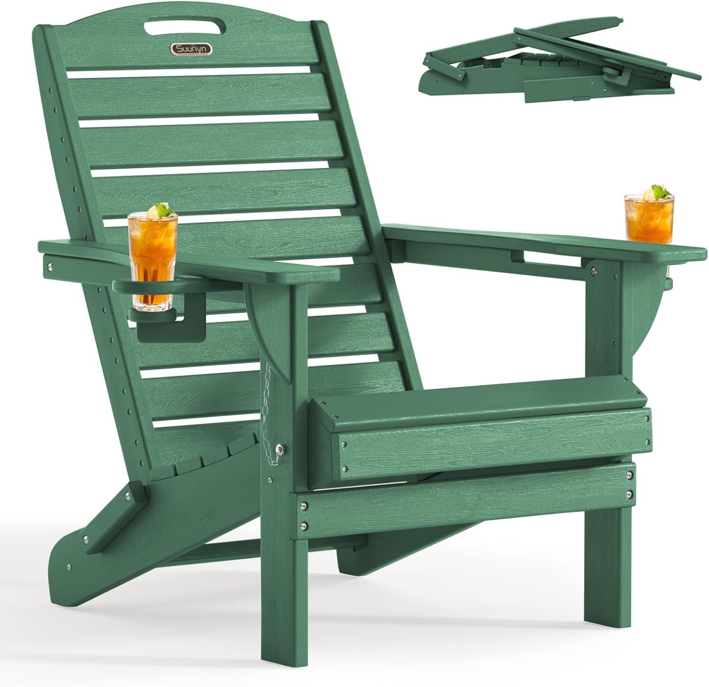 Outdoor Fire Pit Chairs Lawn Chair for Deck Patio Garden (Green)