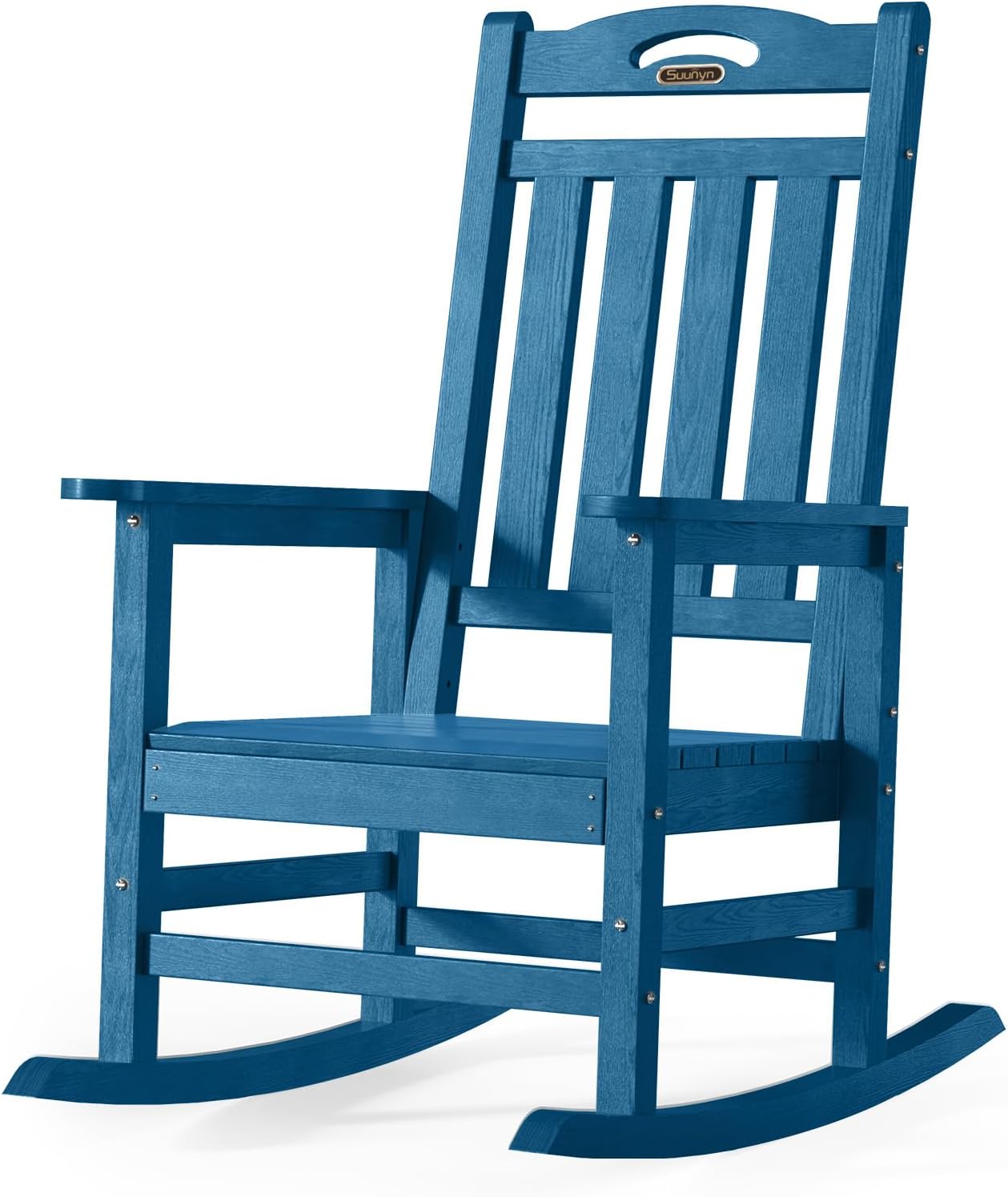 All Weather Resistant Rocking Chairs for Patio, 380lbs Weight Capacity, Navy Blue