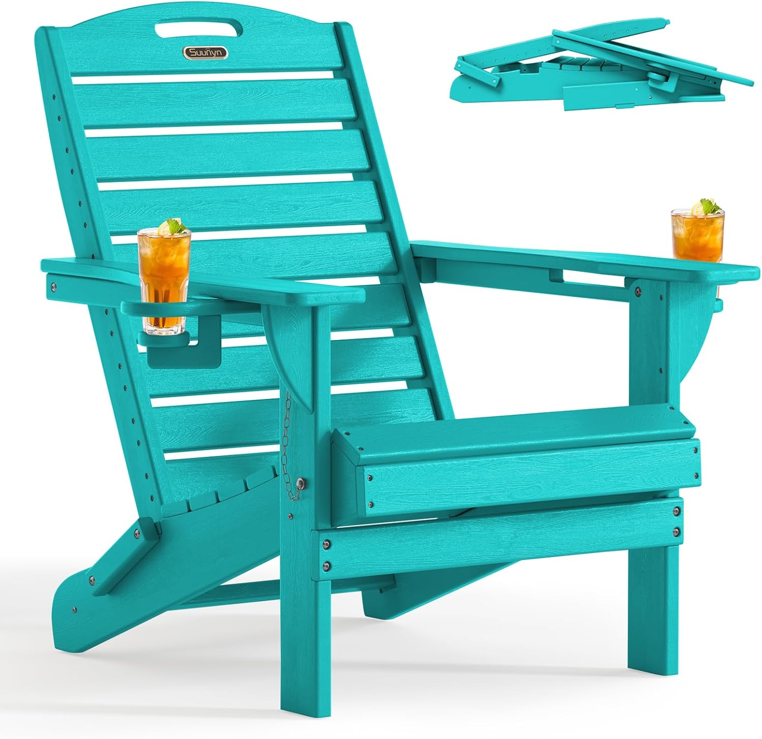 Outdoor Fire Pit Chairs Lawn Chair for Deck Patio Garden (Lakeblue)