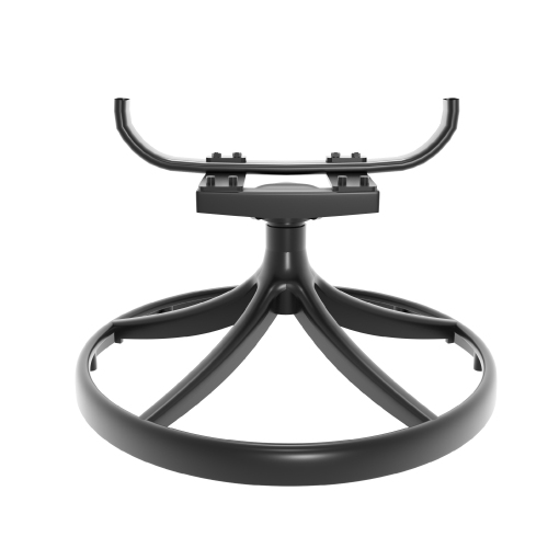 Cast Aluminum Patio Swivel Chair 2PCS With Black Frame and Brown Cushions