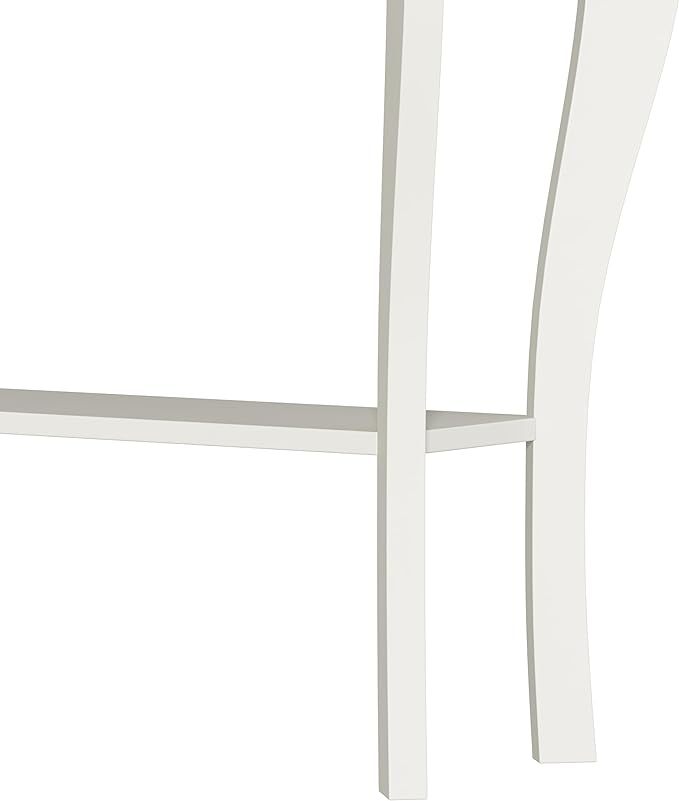 Narrow Farmhouse Console Table with Drawer, Chic Accent Sofa Entryway Table with Shelves for Entryway, Living Room, Hallway, Antique White & Brown