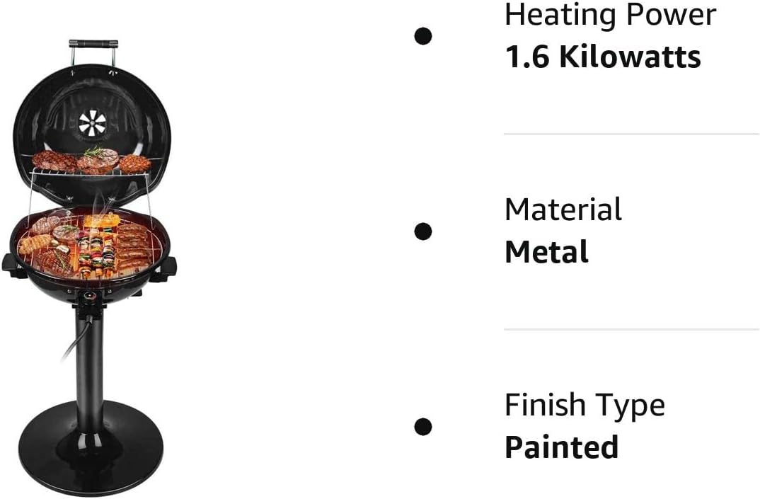 Electric BBQ Grill Techwood 15-Serving Indoor/Outdoor Electric Grill for Indoor & Outdoor Use