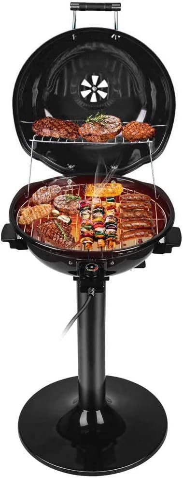 Electric BBQ Grill Techwood 15-Serving Indoor/Outdoor Electric Grill for Indoor & Outdoor Use