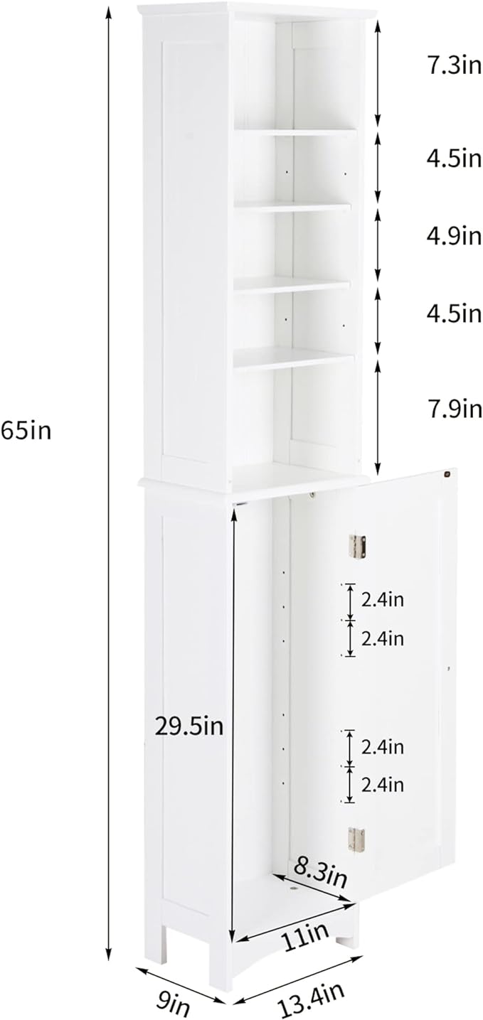 Bathroom Tall Cabinet, Bathroom Floor Storage Cabinet with Shelves