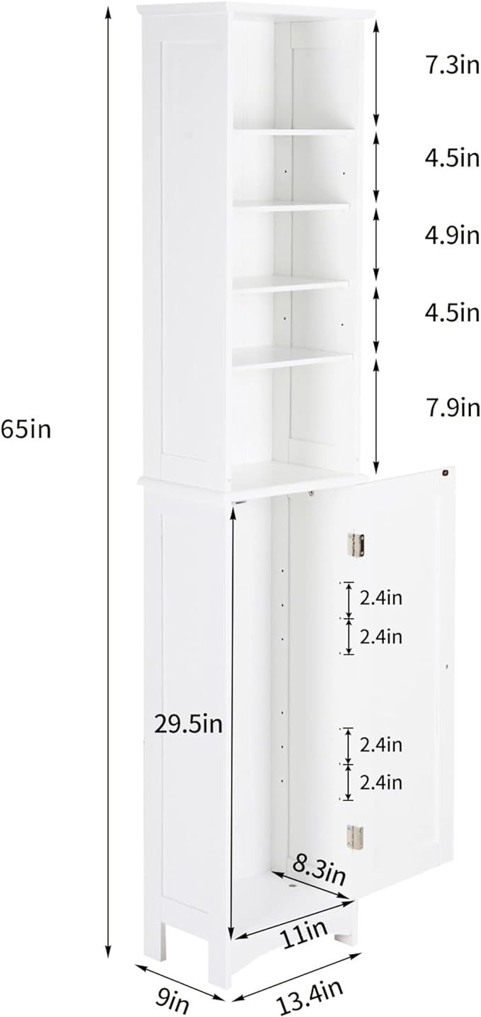 Bathroom Tall Cabinet, Bathroom Floor Storage Cabinet with Shelves