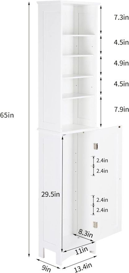 Bathroom Tall Cabinet, Bathroom Floor Storage Cabinet with Shelves