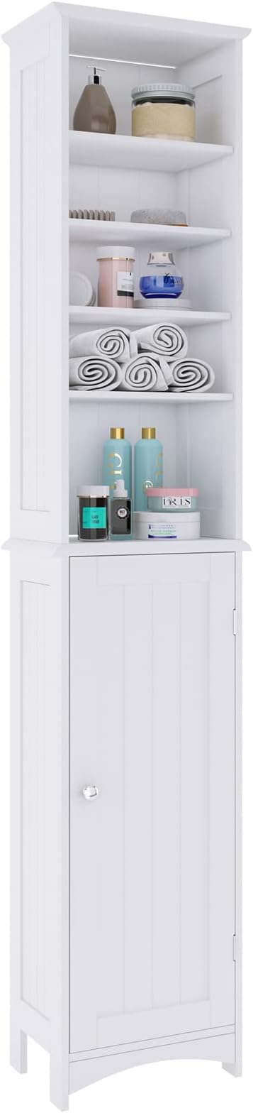 Bathroom Tall Cabinet, Bathroom Floor Storage Cabinet with Shelves