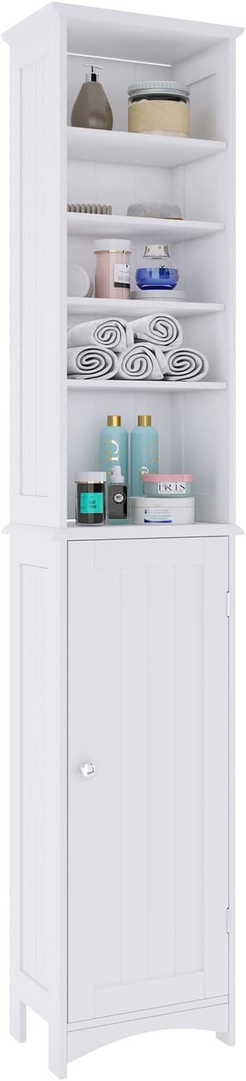 Bathroom Tall Cabinet, Bathroom Floor Storage Cabinet with Shelves