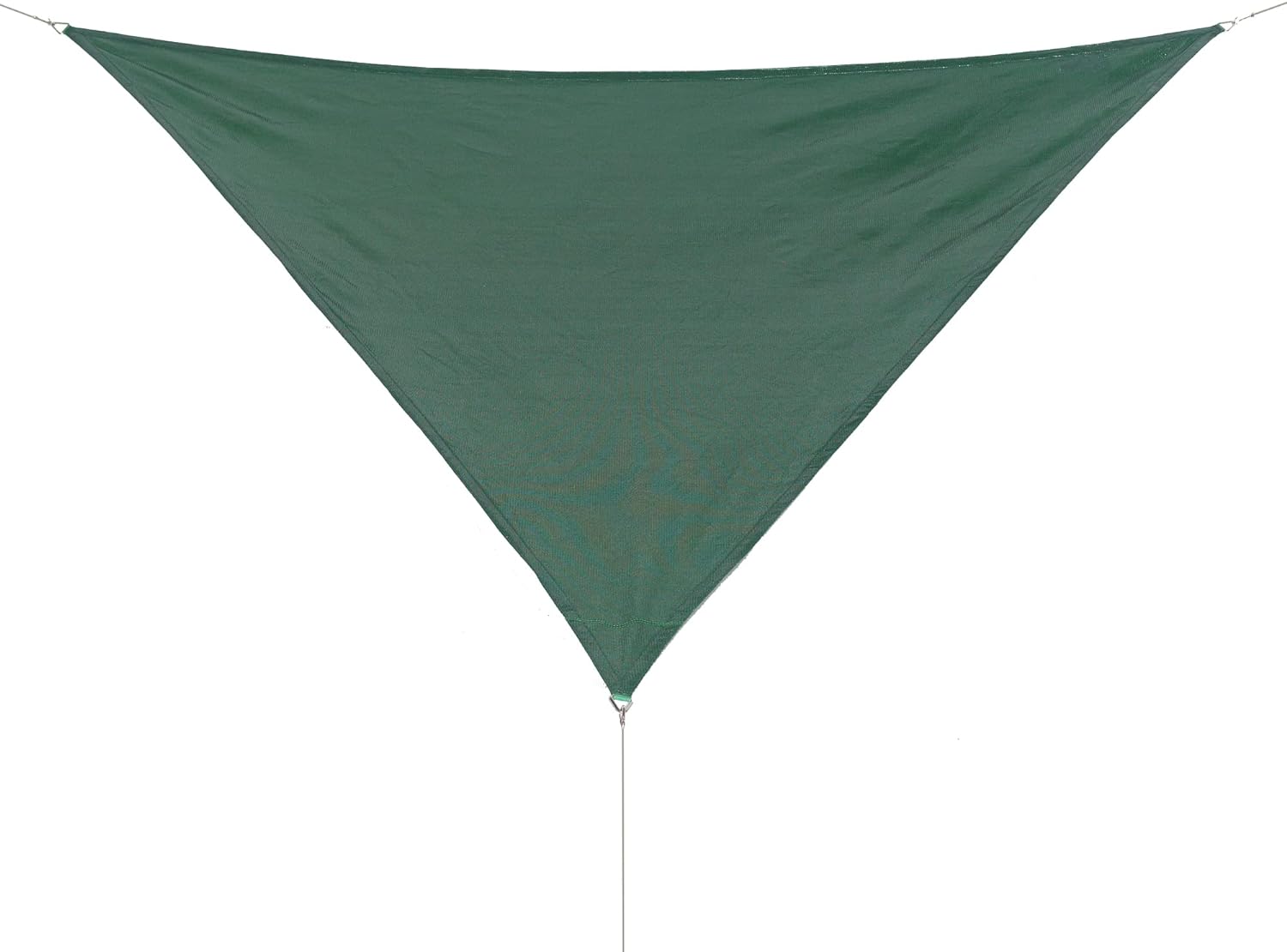 Shade Sail, 95% UV Block Shade and Sun Shield, Medium 18' Triangle Shade Sail Including Hardware Kit, Heritage Green
