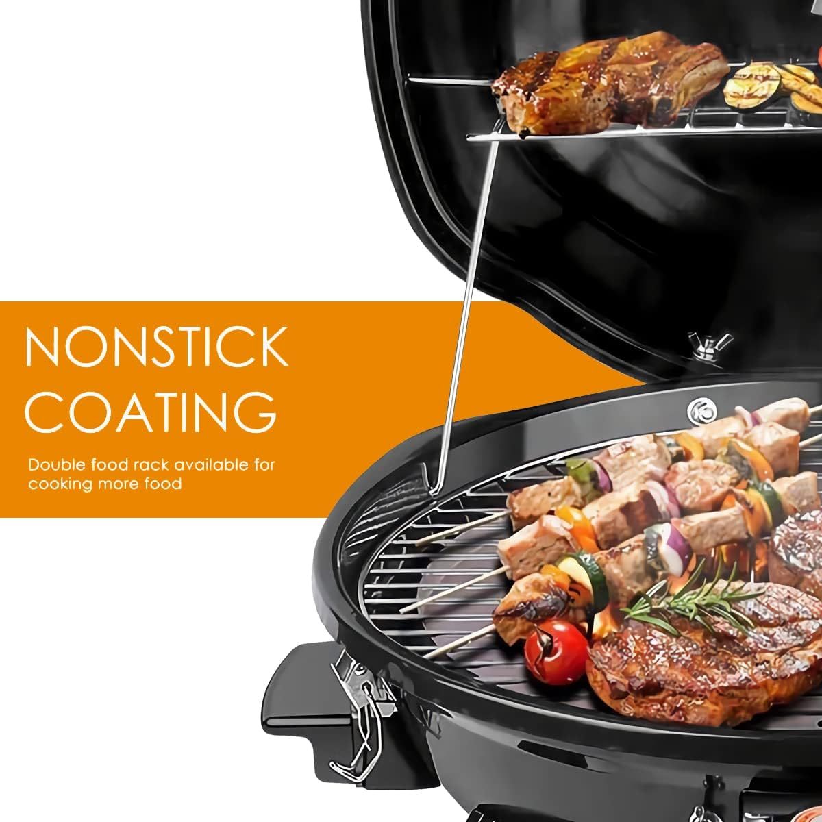 Electric BBQ Grill Techwood 15-Serving Indoor/Outdoor Electric Grill for Indoor & Outdoor Use