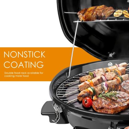 Electric BBQ Grill Techwood 15-Serving Indoor/Outdoor Electric Grill for Indoor & Outdoor Use